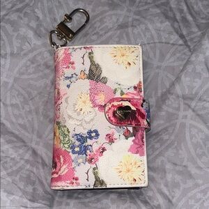 Betsy Johnson Floral Print Wallet with Keychain
